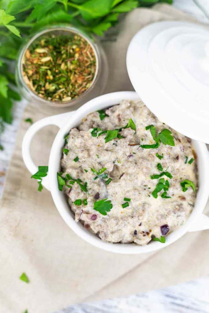 Country sausage gravy in a pot.