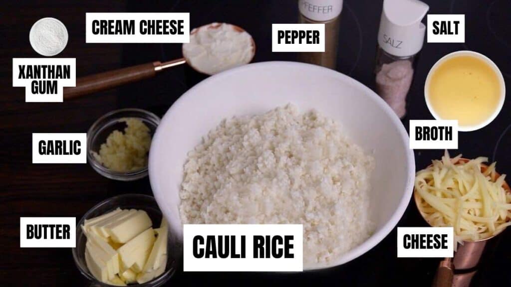 Creamy Mashed Cauliflower Ingredients.