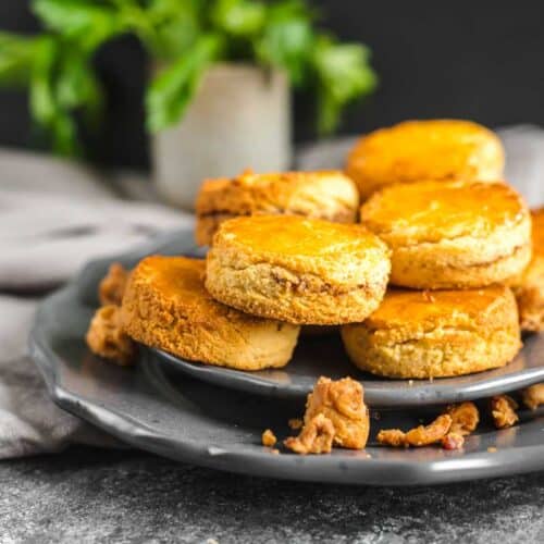 Fluffy Sour Cream Biscuits in a plate.