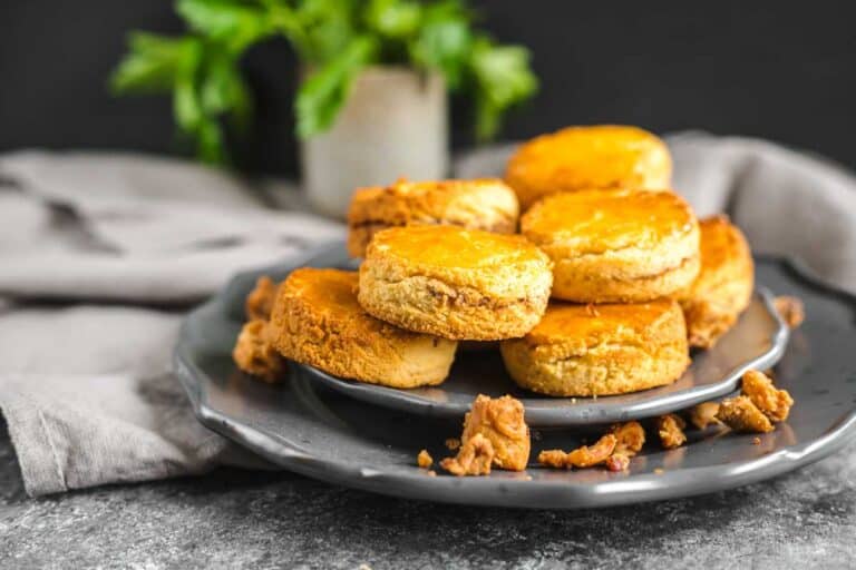 Fluffy Sour Cream Biscuits in a plate.