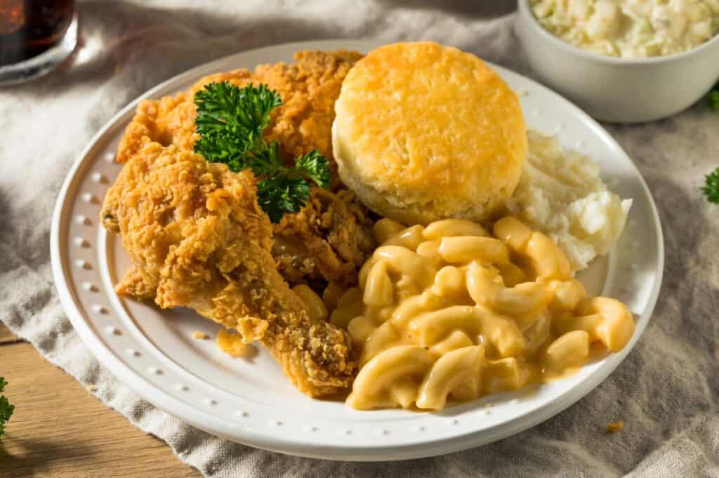 Homemade Southern Fried Chicken Dinner. 