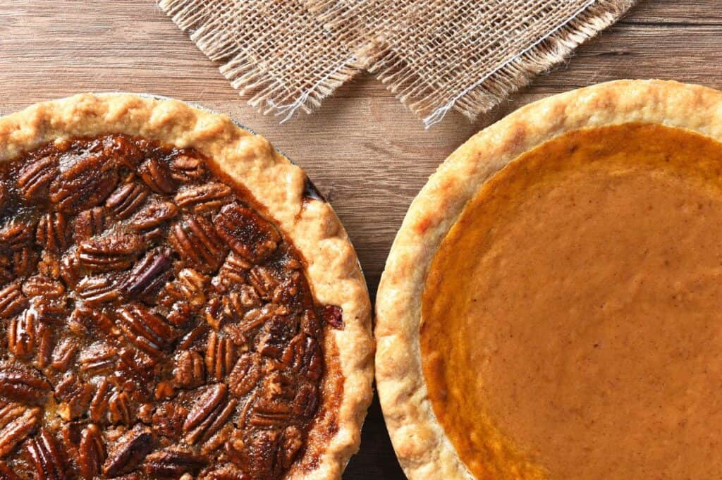 Pecan and sweet potato pie.