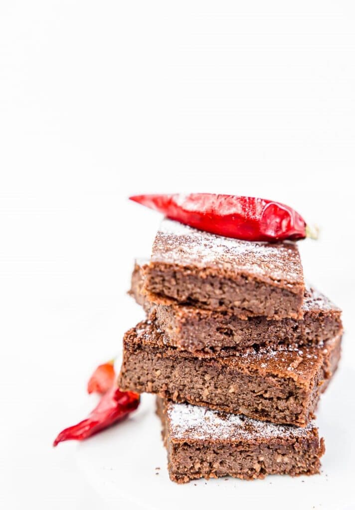 Southern Spiced Brownies on a white background.