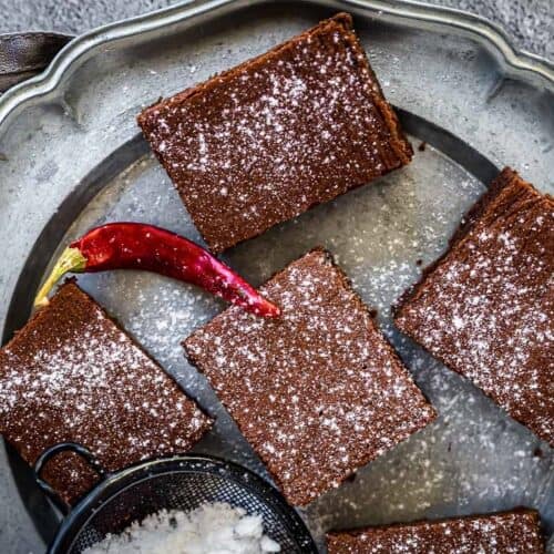 Southern Spiced Brownies in a plate.