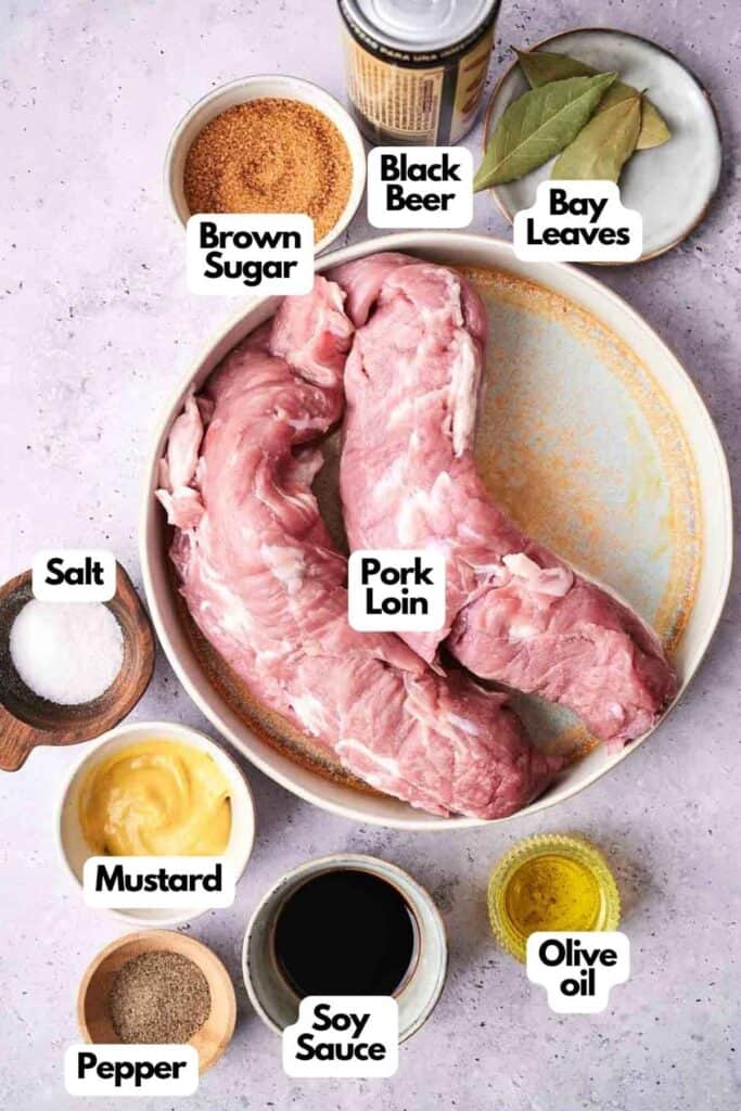 Slow cooker pulled pork recipe ingredients.