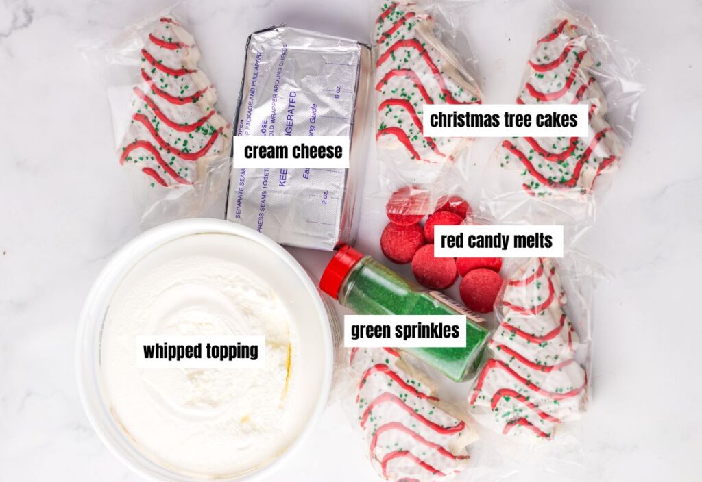 Christmas Tree Cake Dip Ingredients.