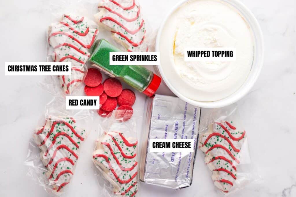 Christmas Tree Cake Dip Ingredients.