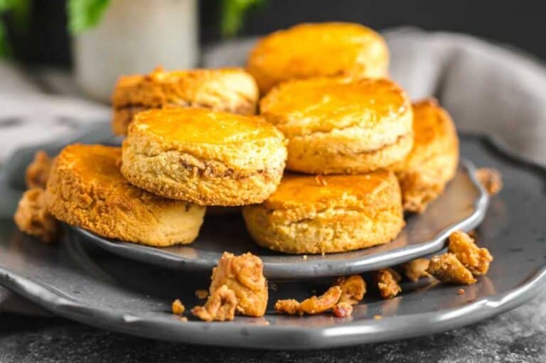 Fluffy Sour Cream Biscuits in a plate.