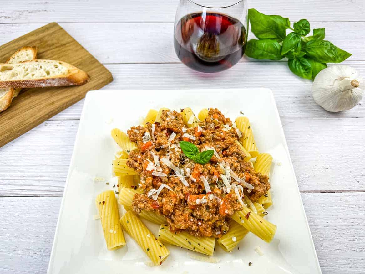 Bolognese Sauce on pasta.