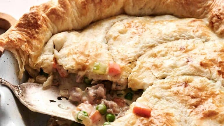 Beef Pot Pie with a flaky crust.