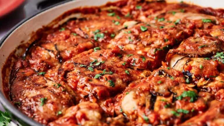 Eggplant Casserole on a bowl.