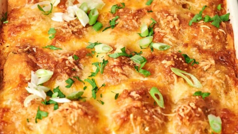 Tater Tot Breakfast Casserole with melted cheese.