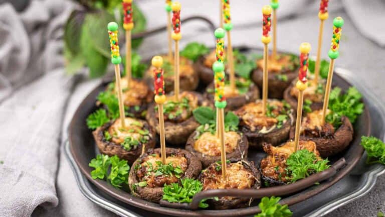 Stuffed Mushrooms on a platter.