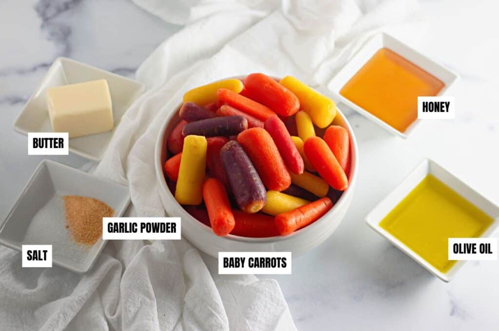 Honey Roasted Baby Carrots Ingredients.