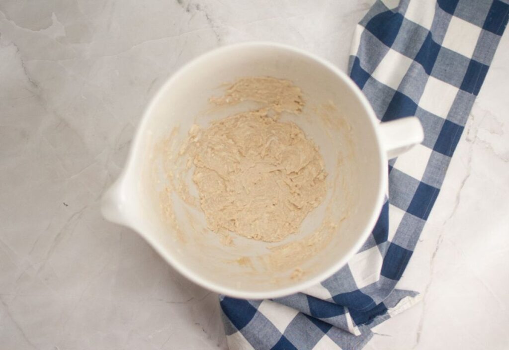 Mixed cream cheese and sweetener mixture, ready for the next step.